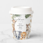 サファリの赤ん坊の動物 紙コップ (正面)