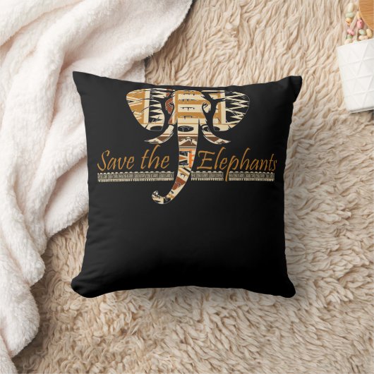 サファリの野生のアフリカの象の愛好家 クッション (ブランケット)