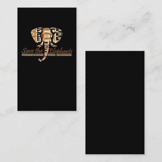 サファリの野生のアフリカの象の愛好家 名刺 (正面/裏面)