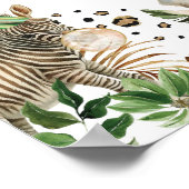 サファリの野生のパーティー動物の赤ちゃんシャワーへようこそ ポスター (角)