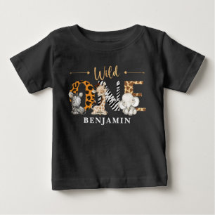 サファリの野生の一匹の赤ちゃん動物 ベビーTシャツ