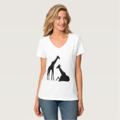 サファリの「ギラフ」ティー、アフリカのギラフ野生動物 Tシャツ (正面フル)