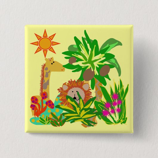 サファリのTシャツおよびギフト 缶バッジ (正面)