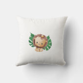 サファリをテーマにしたジャングル動物ベビー誕生統計 クッション (裏面)