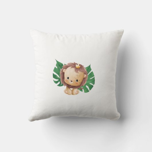 サファリをテーマにしたジャングル動物ベビー誕生統計 クッション (裏面)