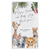 サファリをテーマにしたベビーガールシャワーウィーグディーバッグ スモールペーパーバッグ (裏面)