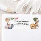 サファリをテーマにしたベビーガールシャワーワイルドワンリターンラボ ラベル (インサイチュ)