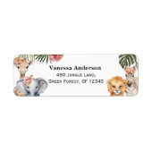 サファリをテーマにしたベビーガールシャワーワイルドワンリターンラボ ラベル (正面)