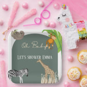サファリをテーマにしたベビーシャワープレート ペーパープレート (パーティー)