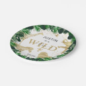 サファリをテーマにしたワイルドワンジャングルの誕生日 ペーパープレート (アングル)