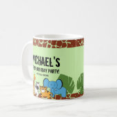 サファリをテーマにした初の誕生日パーティー コーヒーマグカップ (正面左)