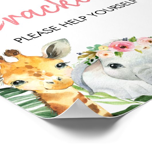 サファリをテーマにした誕生日パーティーのポスターサイン ポスター (角)