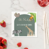 サファリをテーマにした赤ちゃんシャワーナプキン スタンダードカクテルナプキン (インサイチュ)