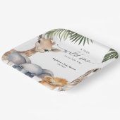 サファリをテーマにした野生の一動物男の赤ちゃんシャワー ペーパープレート (傾斜あり)