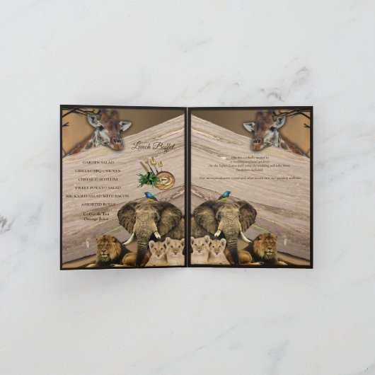 サファリアウトドアウェディングシャワー招待状 招待状 (内部)