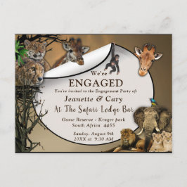 サファリアウトドア婚約 インビテーションポストカード