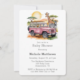 サファリアドベンチャーガールベビーシャワー 招待状