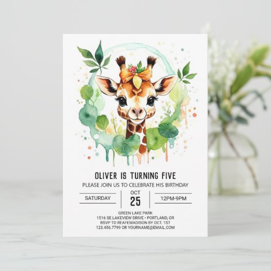 サファリアドベンチャーキリン誕生日 招待状 (スタンド正面)