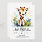 サファリアドベンチャーキレーフフフフフレンド誕生日 招待状 (正面/裏面)