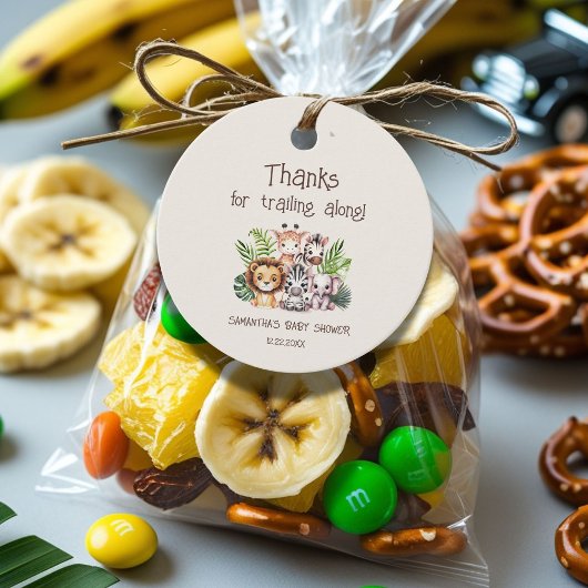 サファリアドベンチャーベビーシャワーメッセージカード フェイバータグ