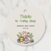 サファリアドベンチャーベビーシャワーメッセージカード フェイバータグ (裏面)