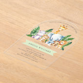 サファリアドベンチャーベビーシャワー招待状 アクリル招待状 (レイダウン)