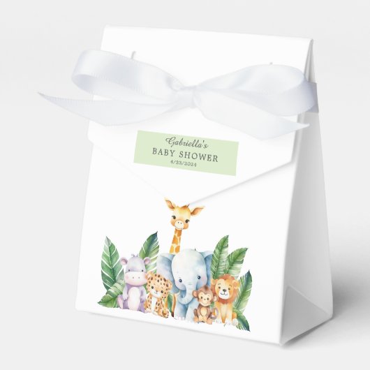 サファリアドベンチャーベビーシャワー フェイバーボックス (正面サイド)