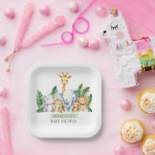 サファリアドベンチャーベビーシャワー ペーパープレート (パーティー)