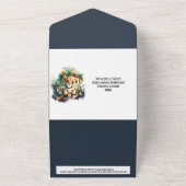 サファリアドベンチャーライオンカブジャングルグリーンリー動物園 オールインワン招待状 (外側)