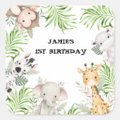 サファリアドベンチャー誕生日 スクエアシール (正面)