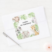 サファリアドベンチャー誕生日 スクエアシール (封筒)