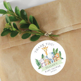 サファリアドベンチャー赤ちゃんシャワーありがとう ラウンドシール