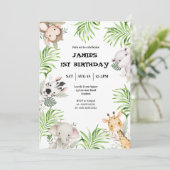 サファリアドベンチャー1st誕生日招待状 招待状 (スタンド正面)