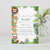 サファリアニマかわいい赤ちゃんシャワーの招待状 招待状 (スタンド正面)