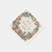 サファリアニマルアドベンチャースタート男の赤ちゃんシャワー スタンダードカクテルナプキン (角)