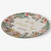 サファリアニマルアドベンチャースタート男の赤ちゃんシャワー ペーパープレート (アングル)