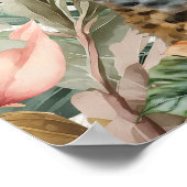 サファリアニマルアドベンチャースタート男の赤ちゃんシャワー ポスター (角)