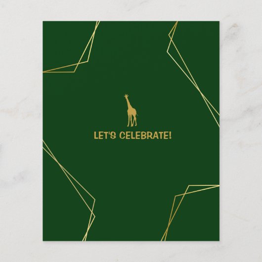 サファリアニマルキレーフバジェット誕生日招待状 (裏面)