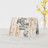 サファリアニマルゴリラリノ誕生日 カード (黄色い花)