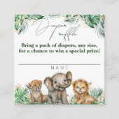サファリアニマルジャングルグリーン&金ゴールドボーイオムツ エンクロージャーカード (正面)