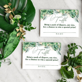 サファリアニマルジャングルグリーン&金ゴールドボーイオムツ エンクロージャーカード