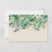 サファリアニマルジャングルグリーン&金ゴールドボーイベビーシャワー サンキューカード (裏面)