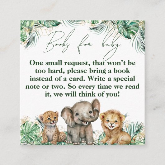 サファリアニマルジャングルグリーン&金ゴールドボーイ エンクロージャーカード (正面)