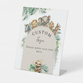 サファリアニマルジャングルベビモダンーシャワーカスタム 台座サイン