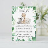 サファリアニマルズウォーター誕生日 |赤ちゃんシャワー サンキューカード (スタンド正面)