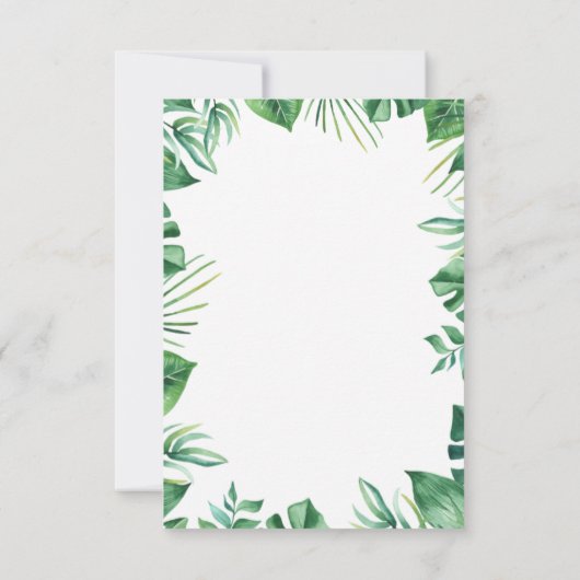 サファリアニマルズウォーター誕生日 |赤ちゃんシャワー サンキューカード (裏面)