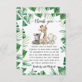 サファリアニマルズウォーター誕生日 |赤ちゃんシャワー サンキューカード (正面/裏面)