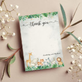 サファリアニマルズウォーター誕生日 |赤ちゃんシャワー サンキューカード