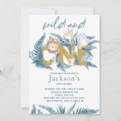 サファリアニマルズエキゾチック初誕生日 招待状 (正面)