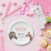 サファリアニマルズガールベビーシャワー紙プレート ペーパープレート (パーティー)